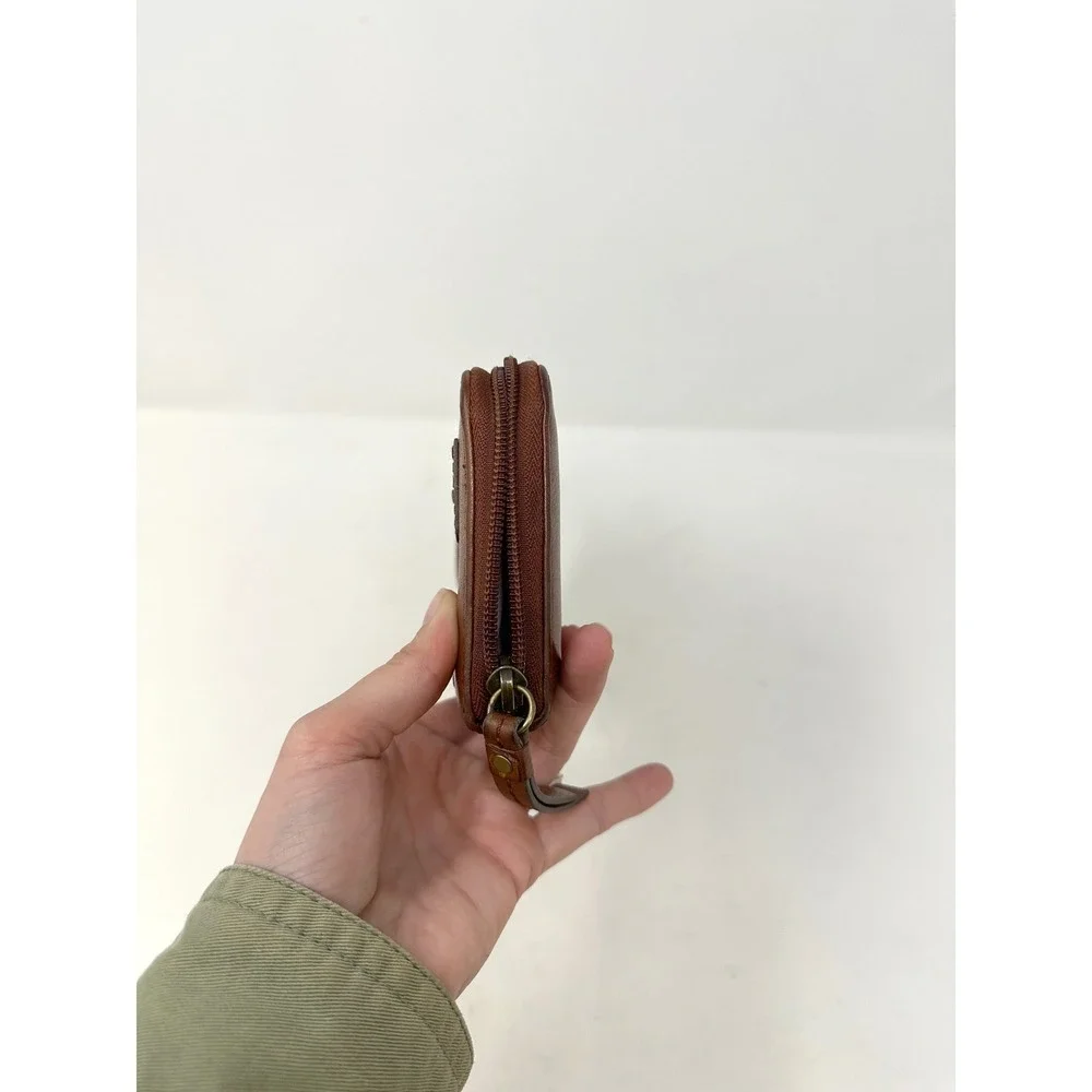 Fossil Leather Zip Around Wallet Brown